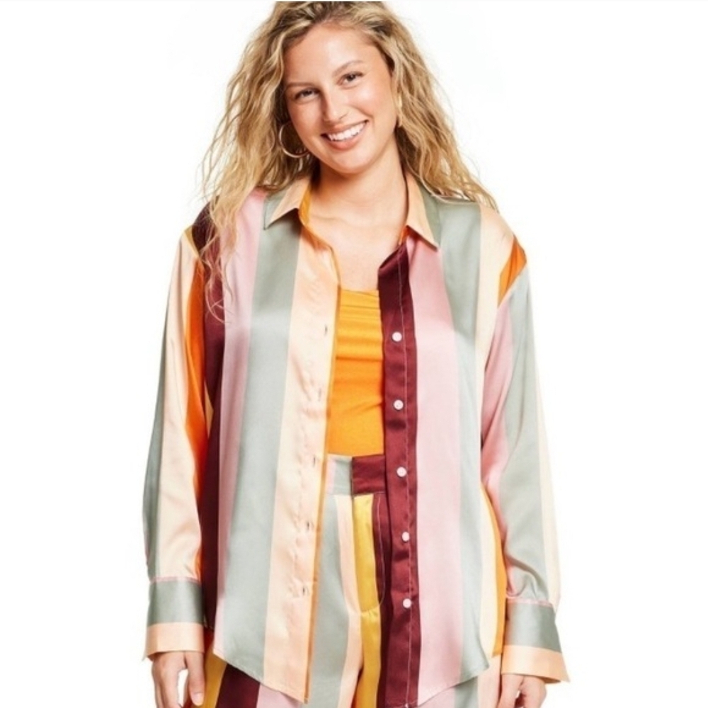 Colorful Striped Button-Up Shirt